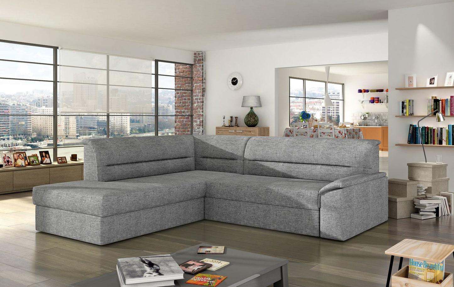 Corner Sleeper Sofa Elano 12 | size: Width: 212cm, Height: 90cm, Depth: 65cm | color: Sawana | image: 1 | variant: 1015499