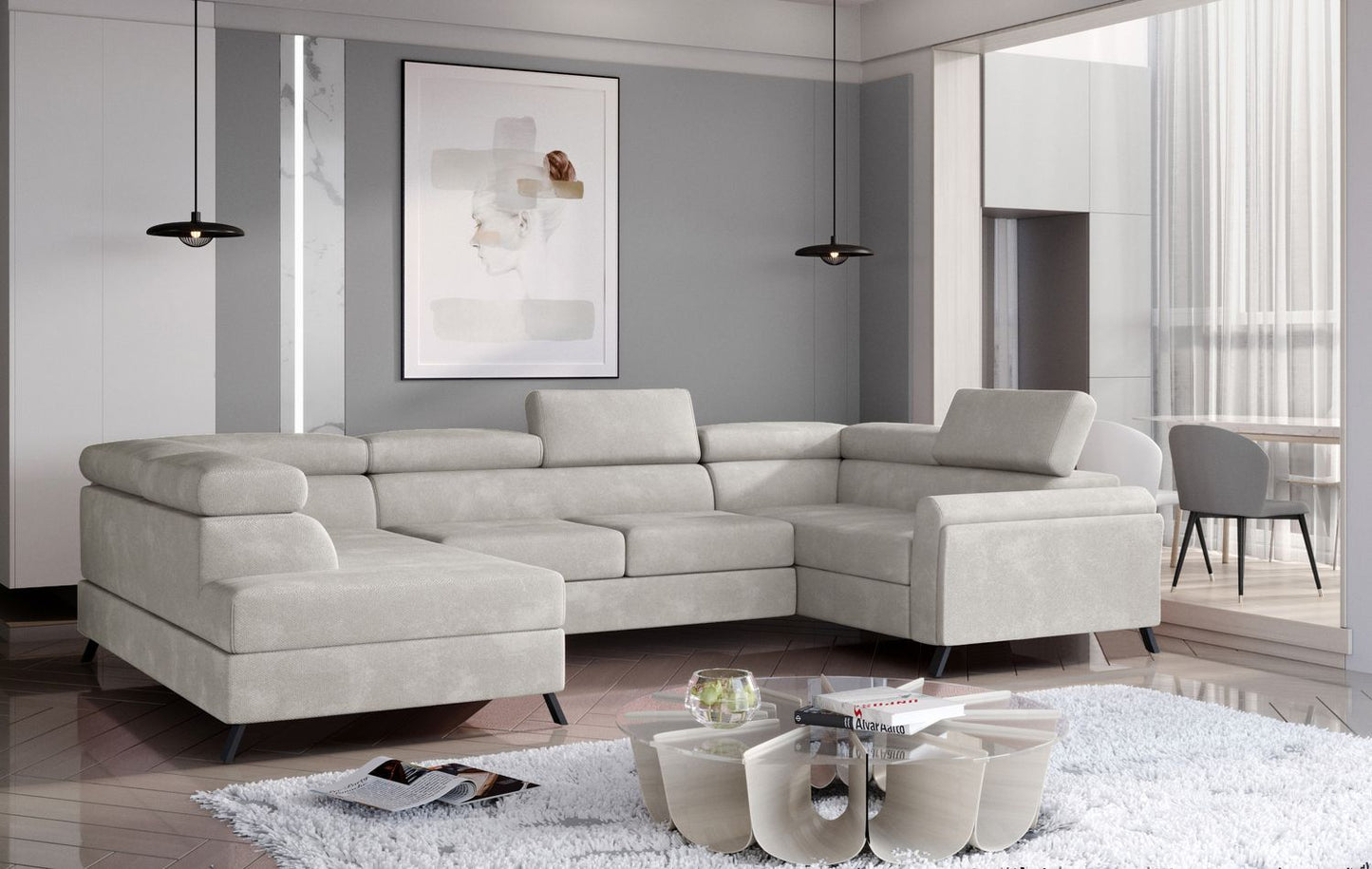 Corner Sleeper Sofa Escada 6 | size: Width: 330cm, Height: 98cm, Depth: 200cm | color: Paros | image: 1 | variant: 1015569