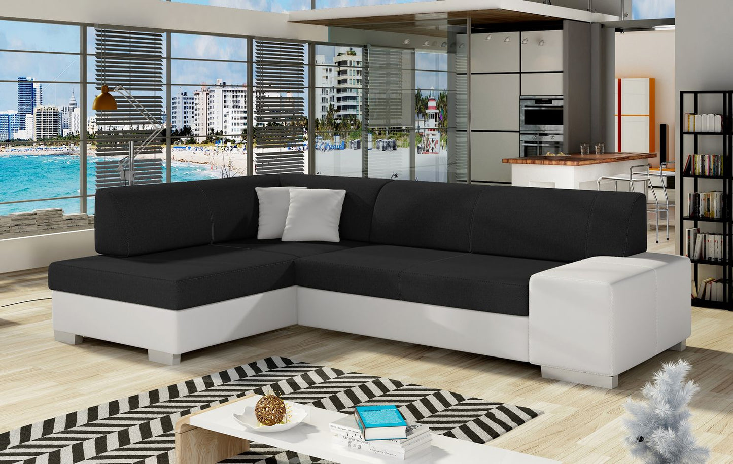 Corner Sleeper Sofa Fabio 10 | size: Width: 268cm, Height: 73cm, Depth: 167cm | color: Sawana/Soft | image: 1 | variant: 1015667