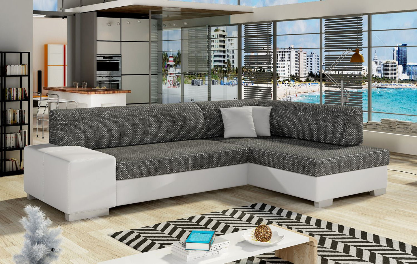 Corner Sleeper Sofa Fabio 13 | size: Width: 268cm, Height: 73cm, Depth: 167cm | color: Berlin/Soft | image: 1 | variant: 1015670