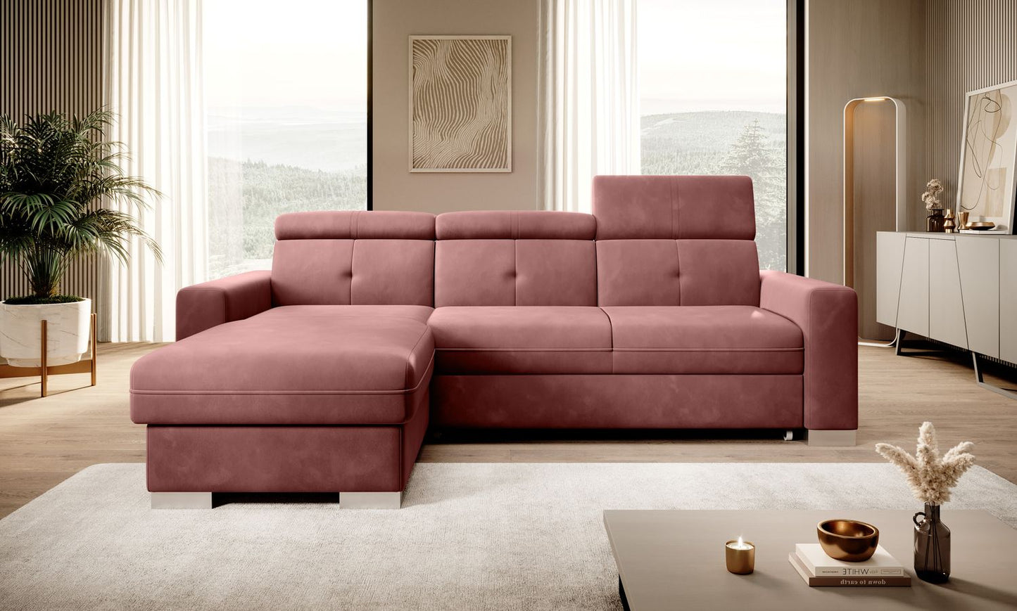 Corner Sleeper Sofa Filey 23 | size: Width: 247cm, Height: 104cm, Depth: 176cm | color: Lukso | image: 1 | variant: 1015473