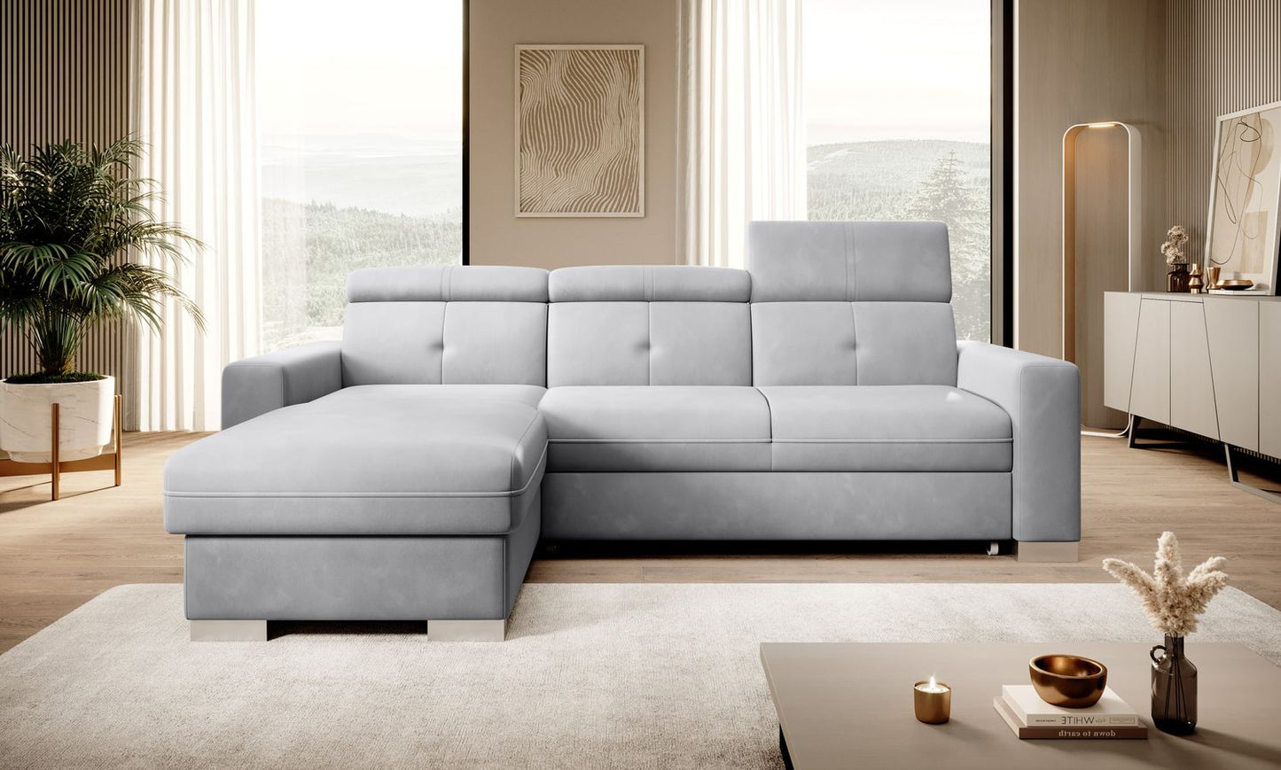 Corner Sleeper Sofa Filey 6 | size: Width: 247cm, Height: 104cm, Depth: 176cm | color: Sola | image: 1 | variant: 1015456
