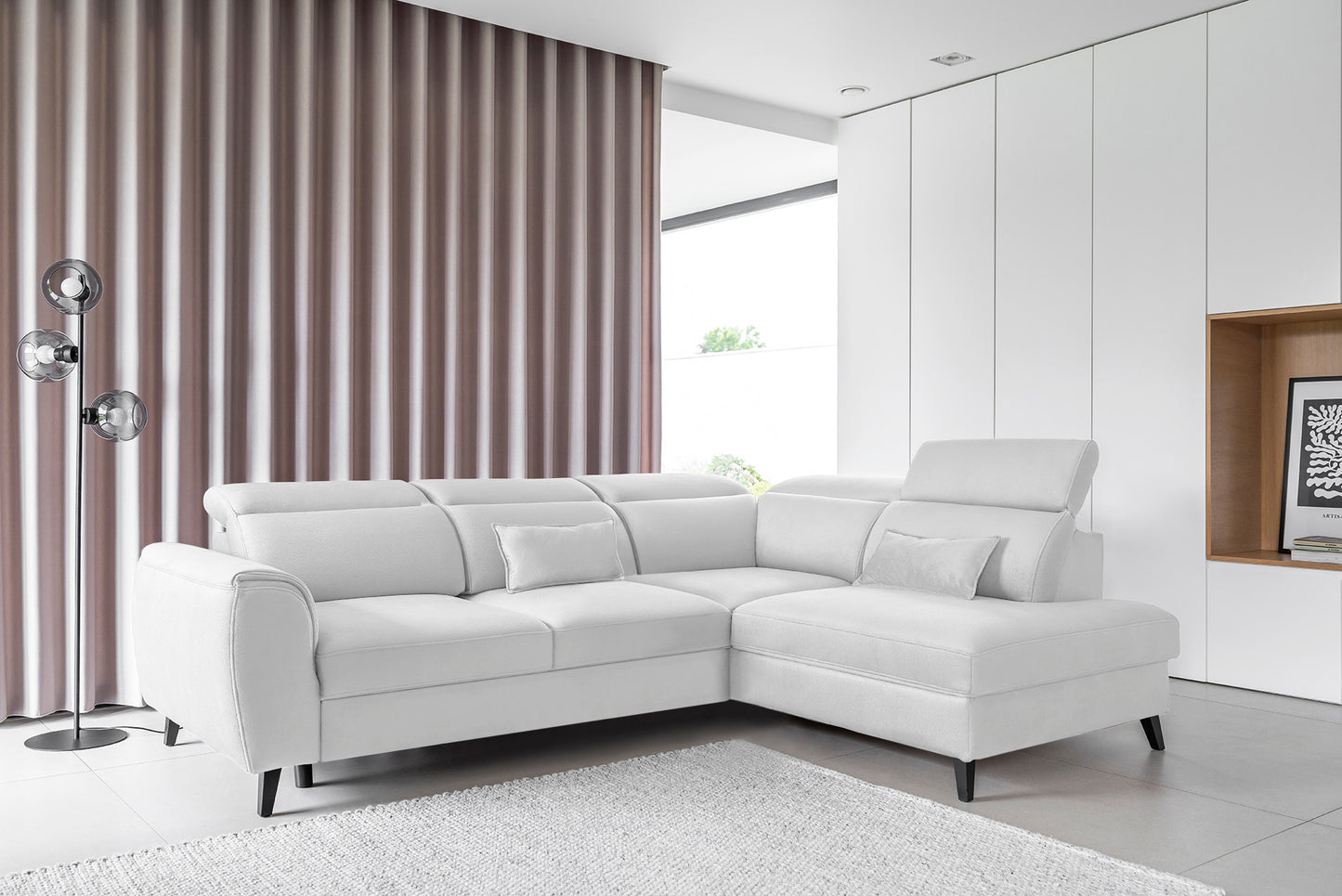Corner Sleeper Sofa Gainsborough 43 | size: Width: 255cm, Height: 100cm, Depth: 201cm | color: Savoi | image: 1 | variant: 1016040