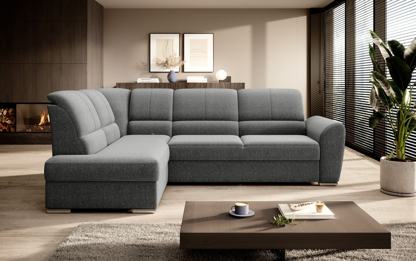 Corner Sleeper Sofa Horncastle 1 | size: Width: 270cm, Height: 93cm, Depth: 186cm | color: Flores | image: 1 | variant: 1016215