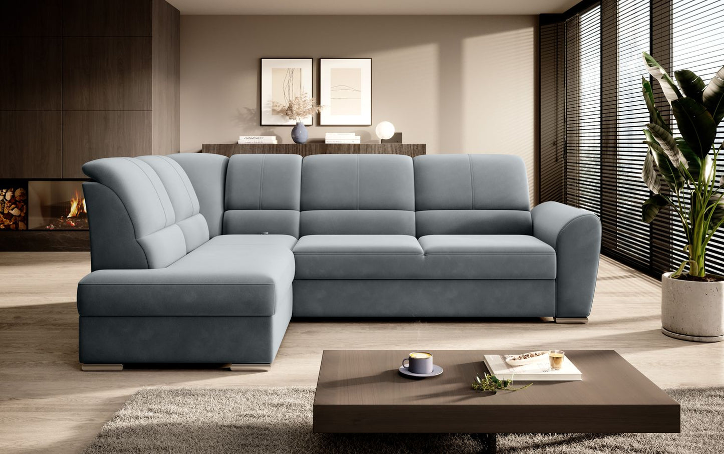 Corner Sleeper Sofa Horncastle 6 | size: Width: 270cm, Height: 93cm, Depth: 186cm | color: Velvetmat | image: 1 | variant: 1016220