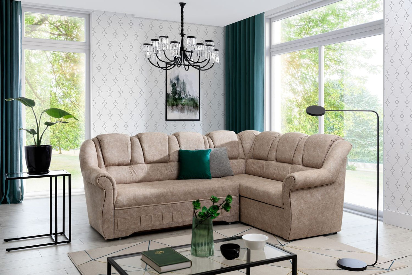 Corner Sleeper Sofa Lord II 29 | size: Width: 243cm, Height: 105cm, Depth: 190cm | color: Dora | image: 1 | variant: 1015847