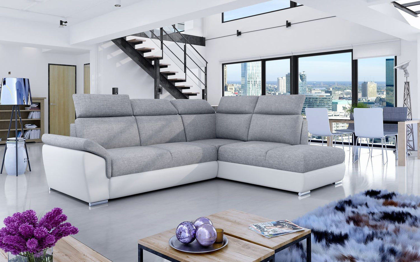 Corner Sleeper Sofa Loreto 28 | size: Width: 260cm, Height: 102cm, Depth: 60cm | color: Sawana/Soft | image: 1 | variant: 1015917