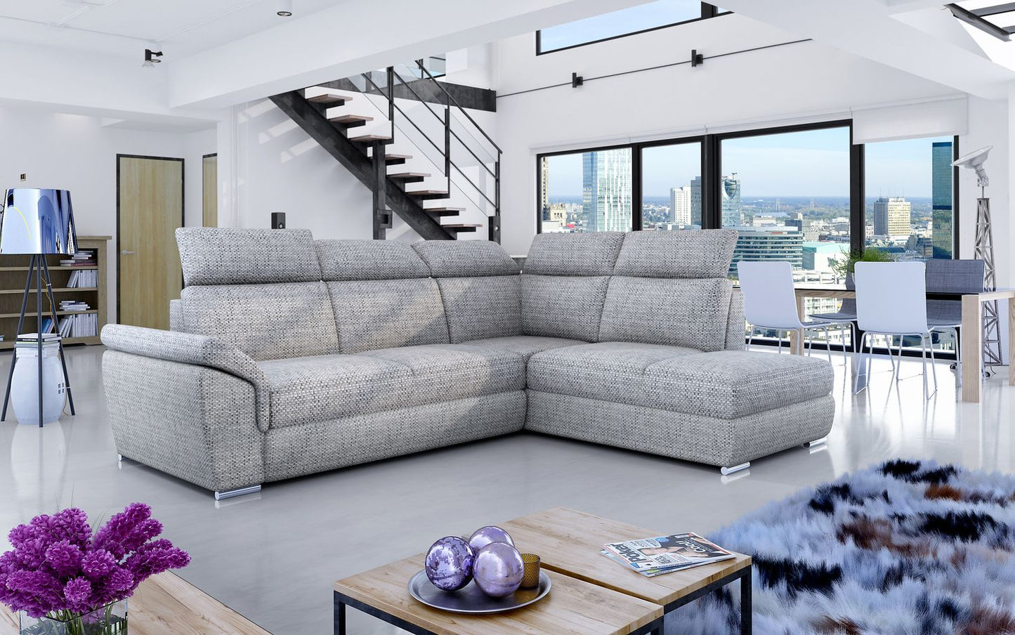 Corner Sleeper Sofa Loreto | size: Width: 260cm, Height: 102cm, Depth: 60cm | color: Berlin | image: 1 | variant: 1015889