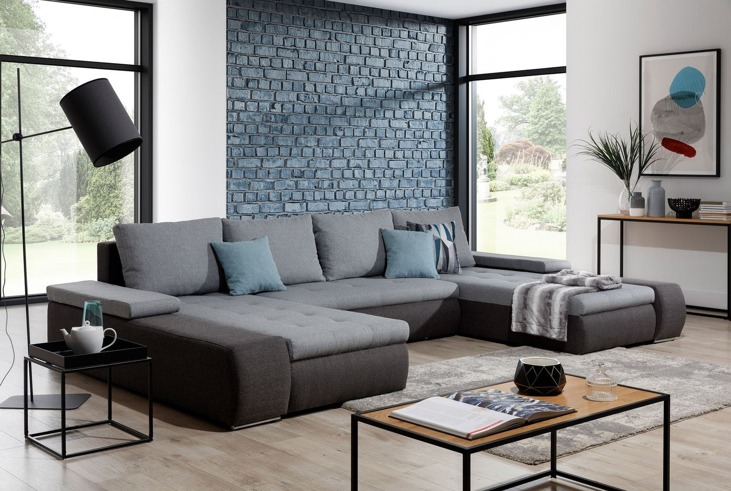 Corner Sleeper Sofa Loughborough 13 | size: Width: 363cm, Height: 88cm, Depth: 53cm | color: Portland | image: 1 | variant: 1017048