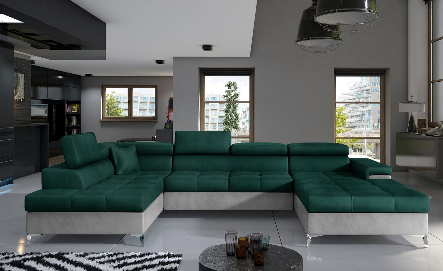 Corner Sleeper Sofa Ludlow 2 | size: Width: 345cm, Height: 90cm, Depth: 60cm | color: Monolith | image: 1 | variant: 1016386