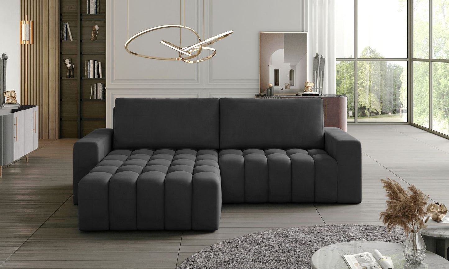 Corner Sleeper Sofa Norwich 8 | size: Width: 250cm, Height: 92cm, Depth: 175cm | color: Monolith | image: 1 | variant: 1015147