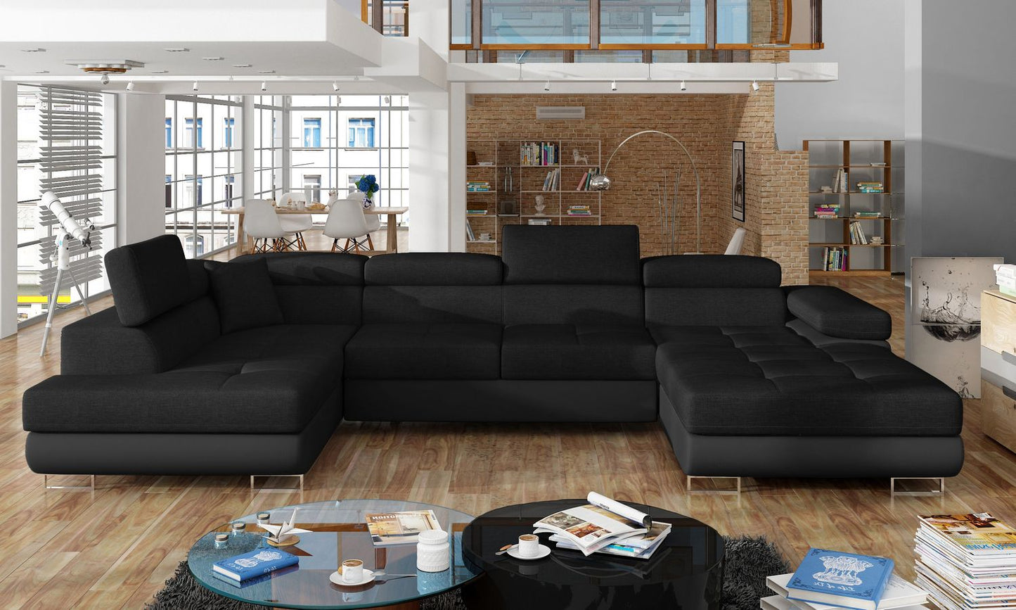 Corner Sleeper Sofa Rodrigo 35 | size: Width: 345cm, Height: 90cm, Depth: 58cm | color: Sawana/Soft | image: 1 | variant: 1016403