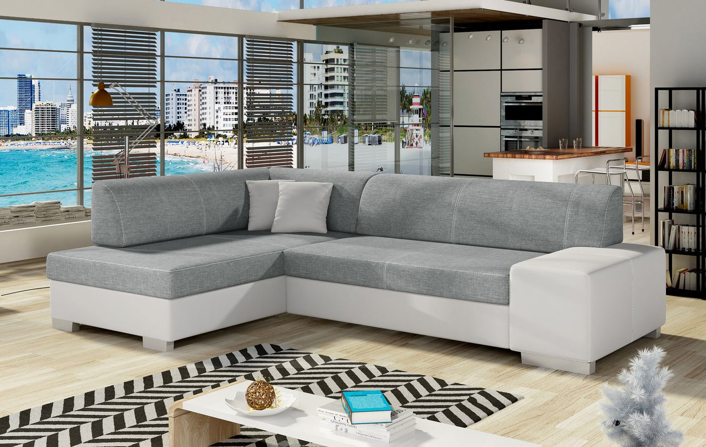 Corner Sleeper Sofa Salisbury 20 | size: Width: 268cm, Height: 73cm, Depth: 167cm | color: Cover/Soft | image: 1 | variant: 1016623