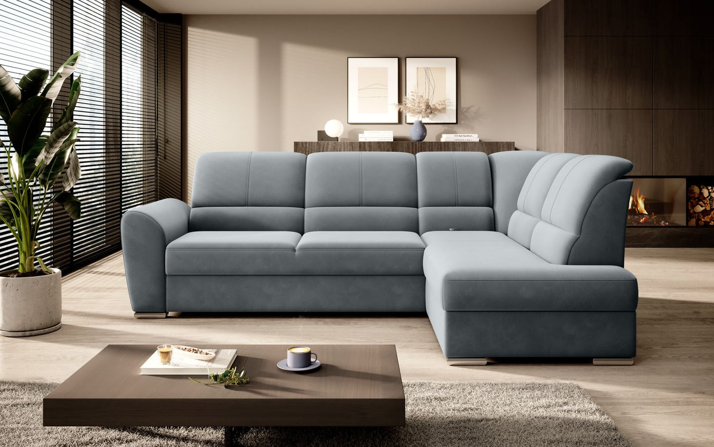 Corner Sleeper Sofa Siber 47 | size: Width: 270cm, Height: 93cm, Depth: 186cm | color: Velvetmat | image: 1 | variant: 1015315