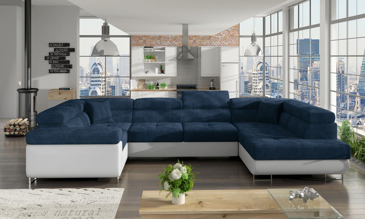 Corner Sleeper Sofa Stamford 28 | size: Width: 202cm, Height: 90cm, Depth: 58cm | color: Kronos/Soft | image: 1 | variant: 1016734