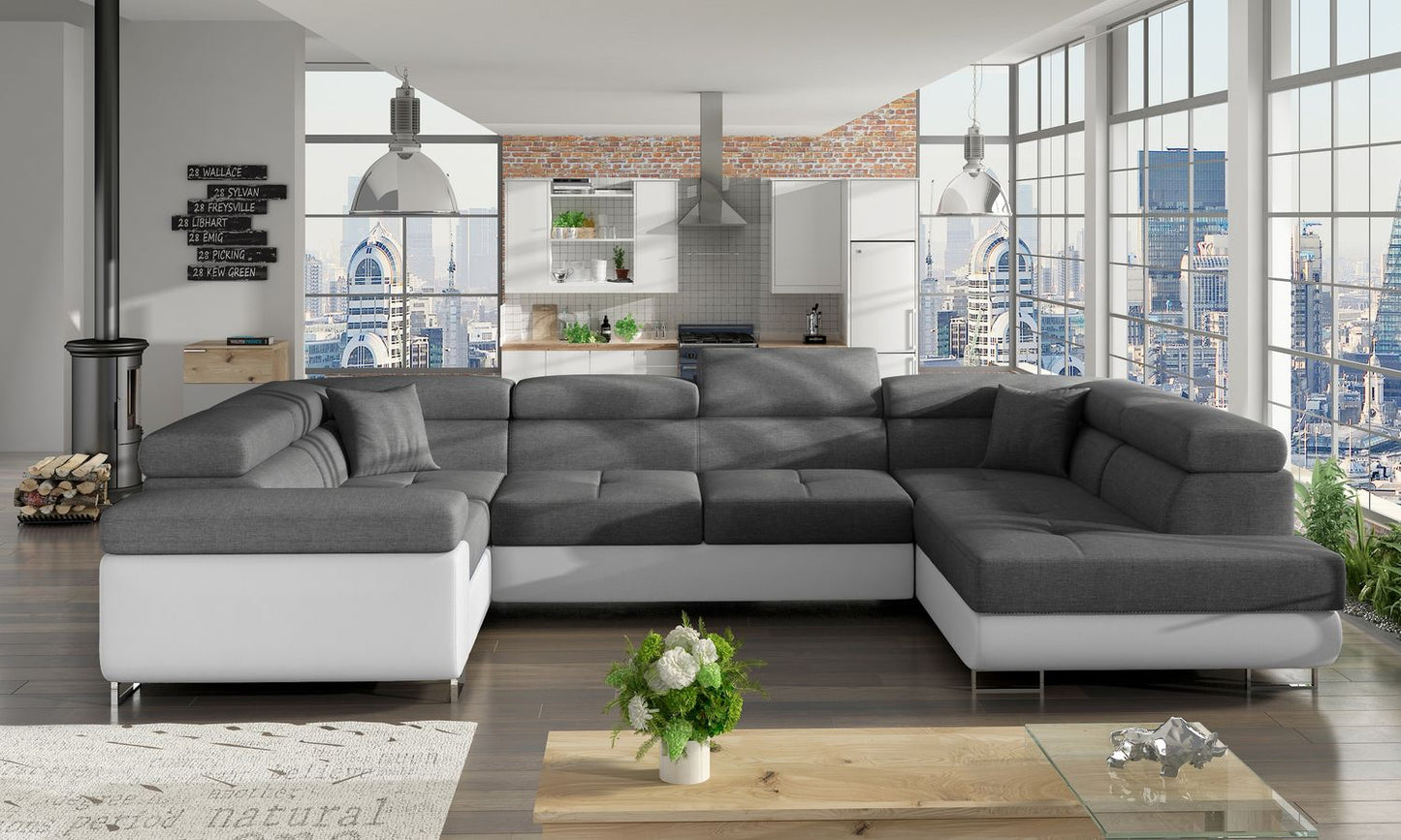 Corner Sleeper Sofa Stamford 3 | size: Width: 202cm, Height: 90cm, Depth: 58cm | color: Sawana/Soft | image: 1 | variant: 1016709