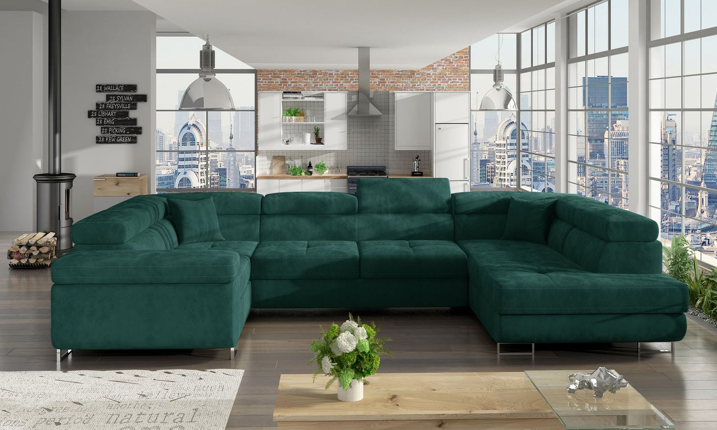 Corner Sleeper Sofa Stamford 30 | size: Width: 202cm, Height: 90cm, Depth: 58cm | color: Kronos | image: 1 | variant: 1016736