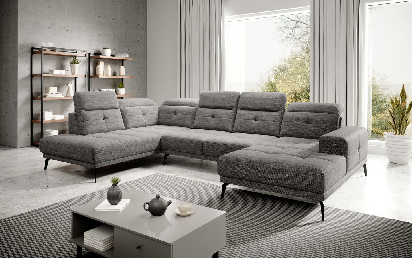 Corner Sofa Alnwick 24 | size: Width: 350cm, Height: 107cm, Depth: 205cm | color: Marte | image: 1 | variant: 1015282