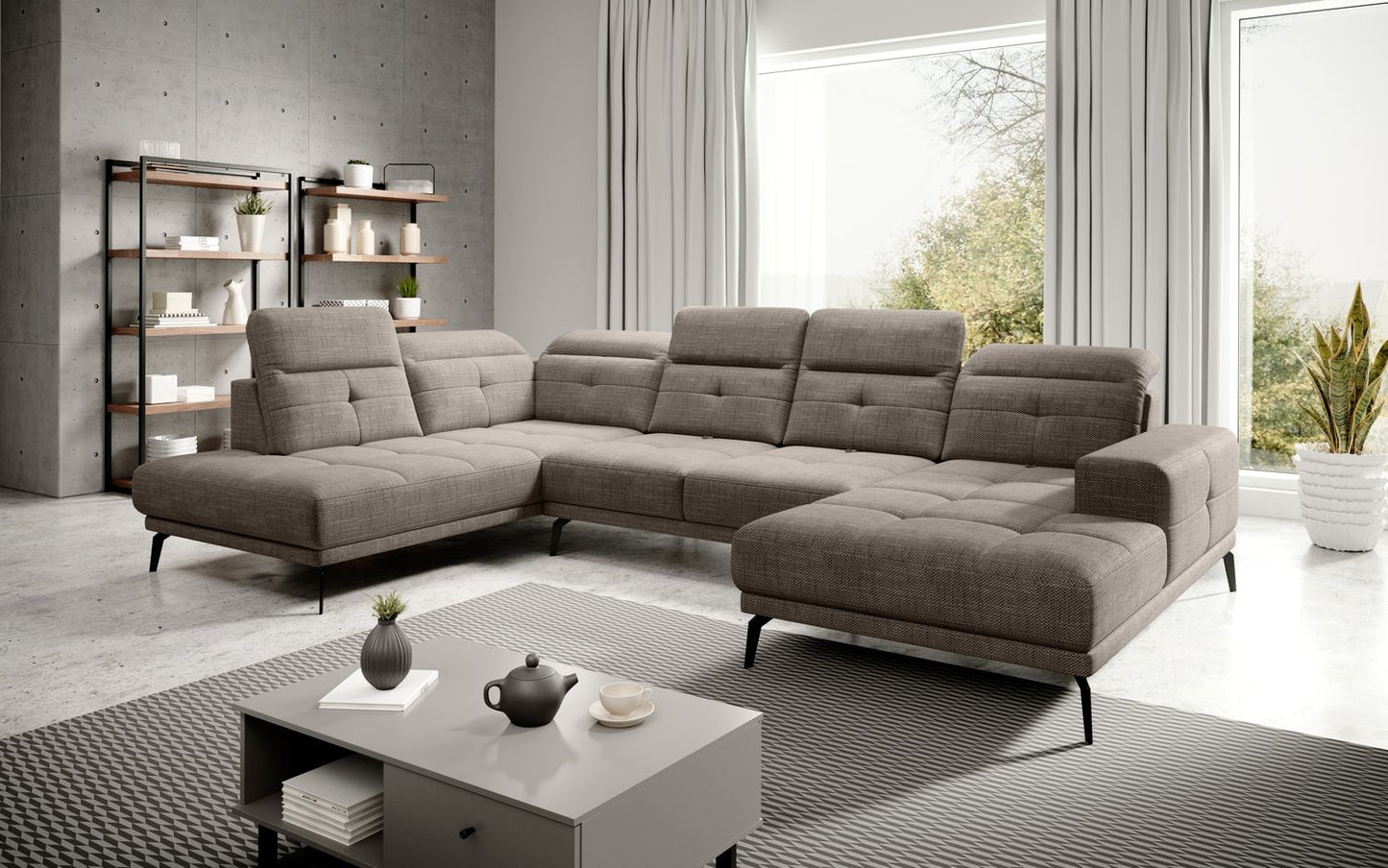 Corner Sofa Alnwick 28 | size: Width: 350cm, Height: 107cm, Depth: 205cm | color: Marte | image: 1 | variant: 1015286