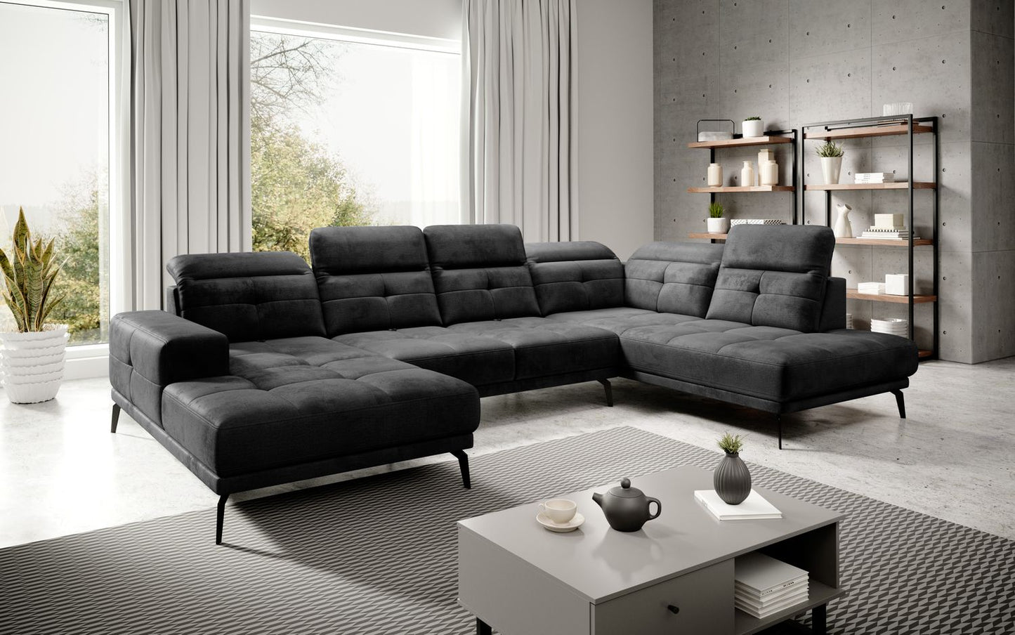 Corner Sofa Alnwick 58 | size: Width: 350cm, Height: 107cm, Depth: 205cm | color: Nube | image: 1 | variant: 1015316