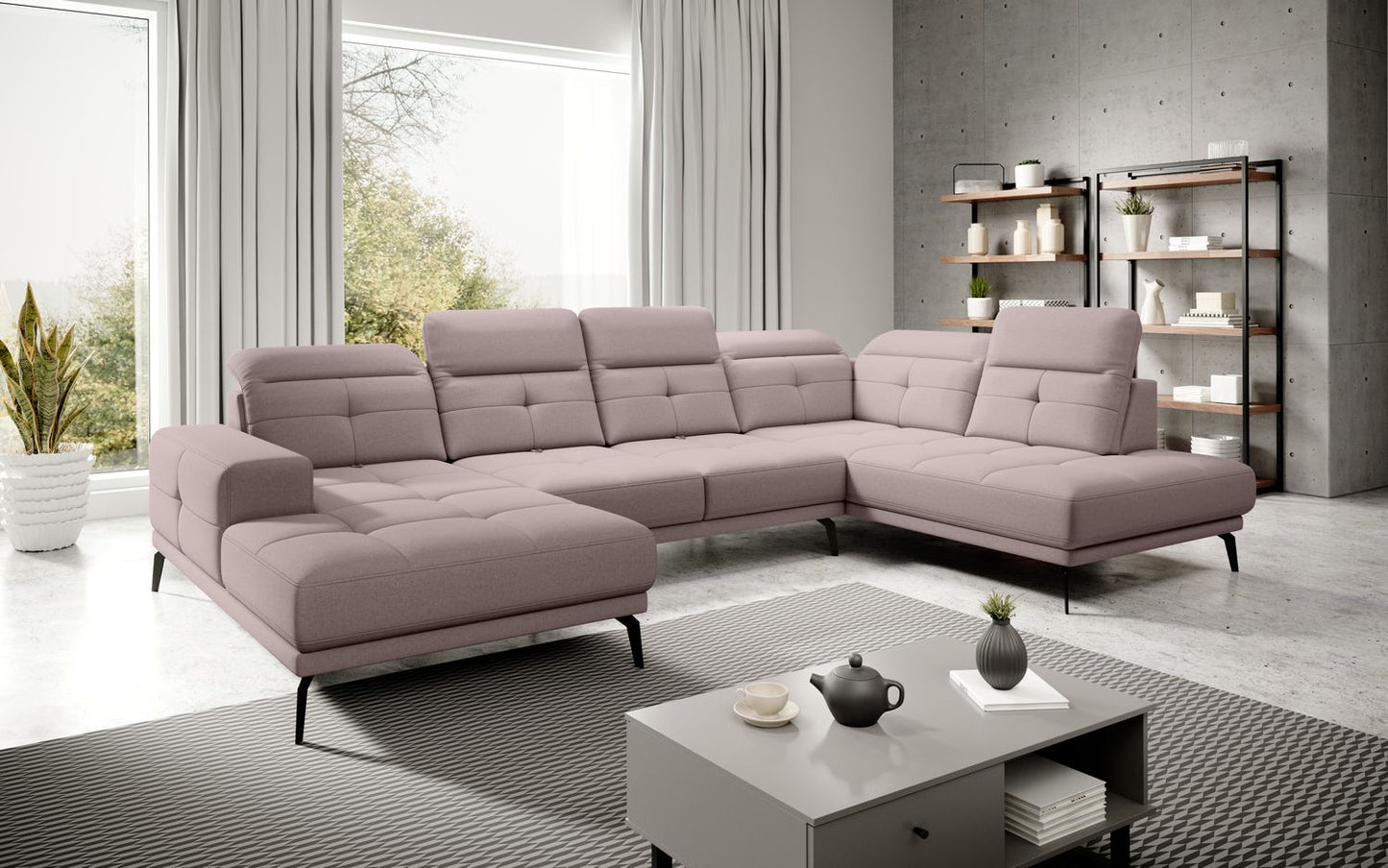 Corner Sofa Alnwick 66 | size: Width: 350cm, Height: 107cm, Depth: 205cm | color: Gojo | image: 1 | variant: 1015324