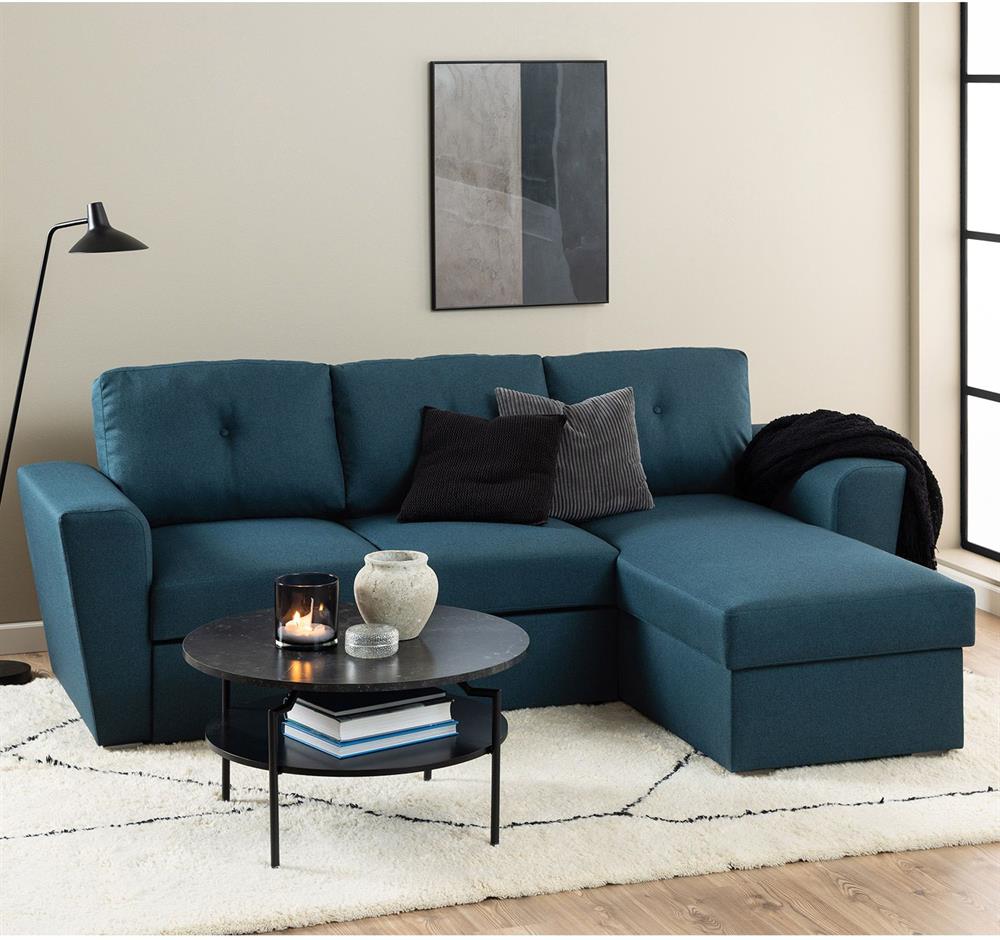 Corner Sofa Aylesbury | size: Width: 243cm, Height: 86cm, Depth: 163cm | color: Blue | image: 8 | variant: 1000398