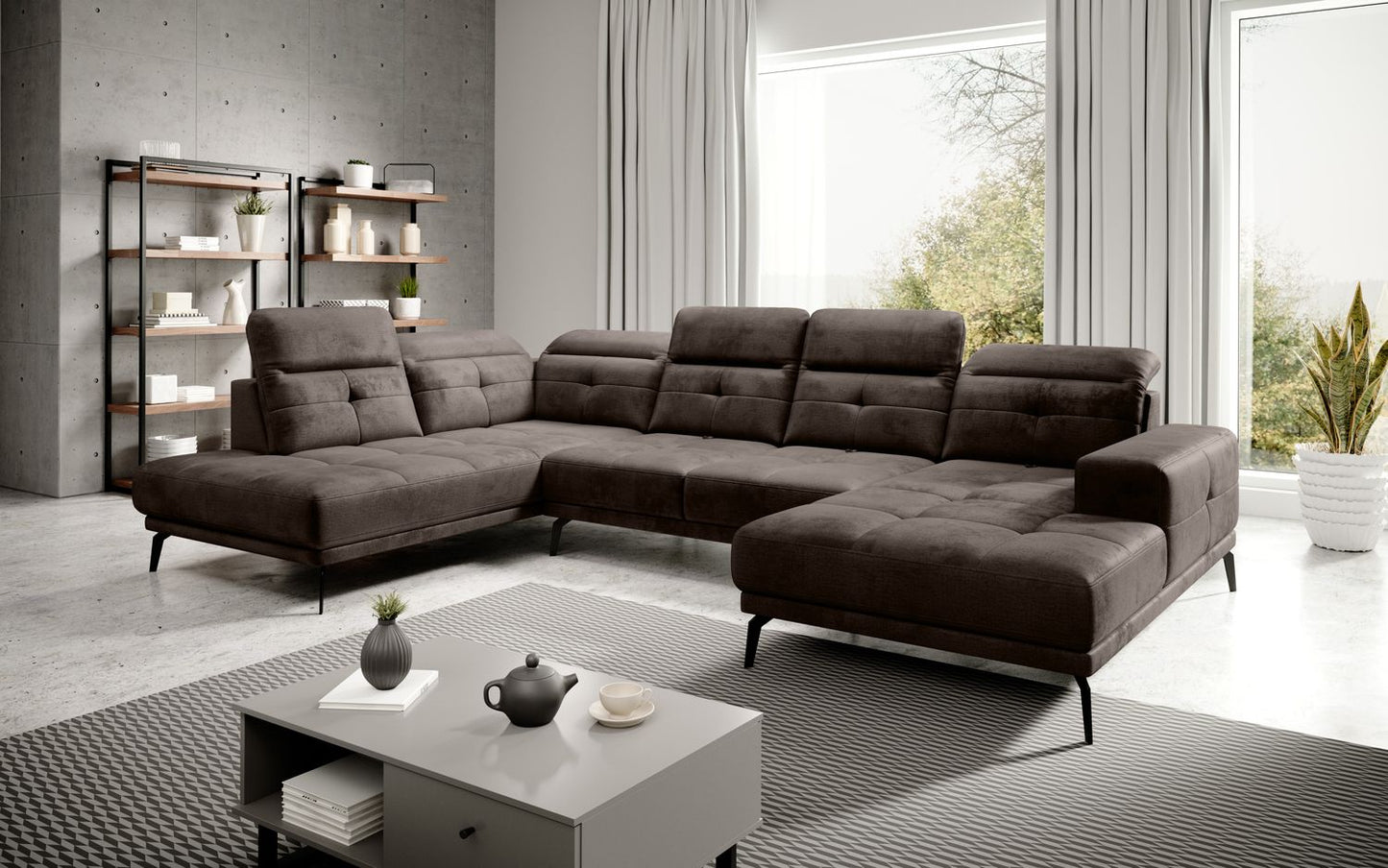 Corner Sofa Bretan 31 | size: Width: 350cm, Height: 107cm, Depth: 205cm | color: Nube | image: 1 | variant: 1014343