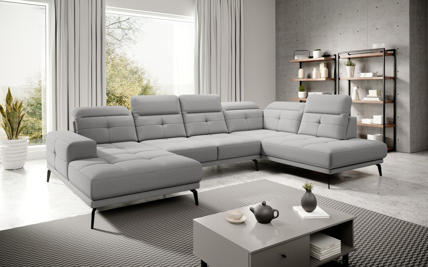 Corner Sofa Bretan 51 | size: Width: 350cm, Height: 107cm, Depth: 205cm | color: Gojo | image: 1 | variant: 1014363