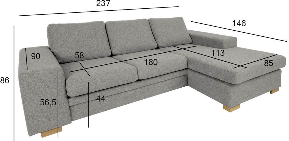 Corner Sofa Hinckley | size: Width: 237cm, Height: 86cm, Depth: 146cm | color: Beige | image: 6 | variant: 1000318