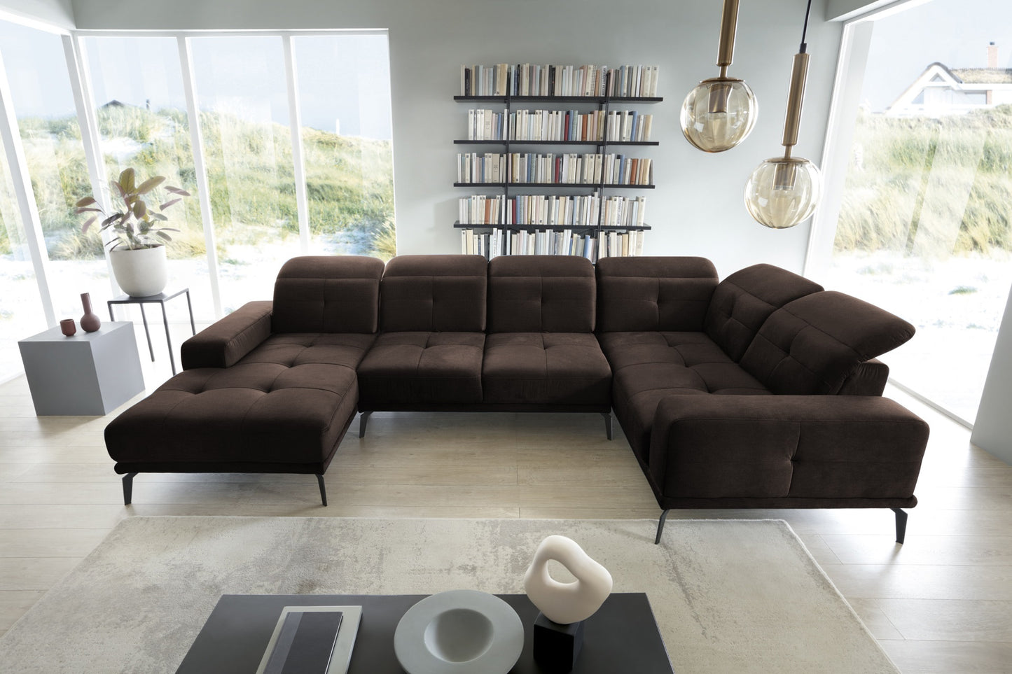 Corner Sofa Louth 98 | size: Width: 350cm, Height: 77cm, Depth: 201cm | color: Nube | image: 1 | variant: 1015975