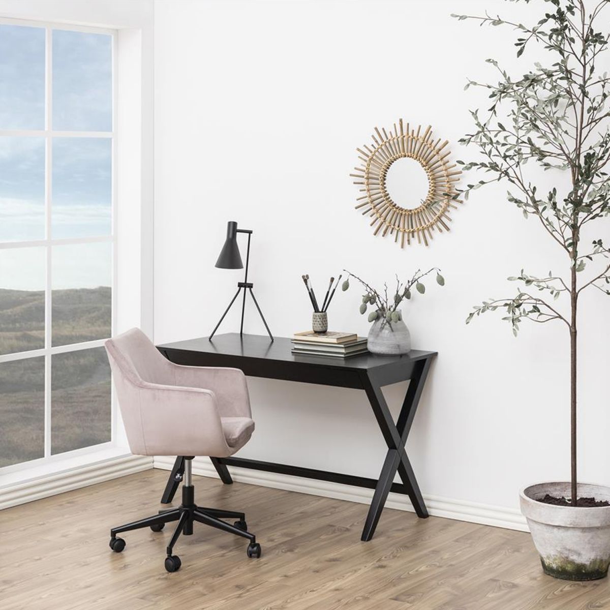 Desk East Dover | size: Length: 120cm, Width: 60cm, Height: 75cm | color: Black | image: 2 | variant: 1005356