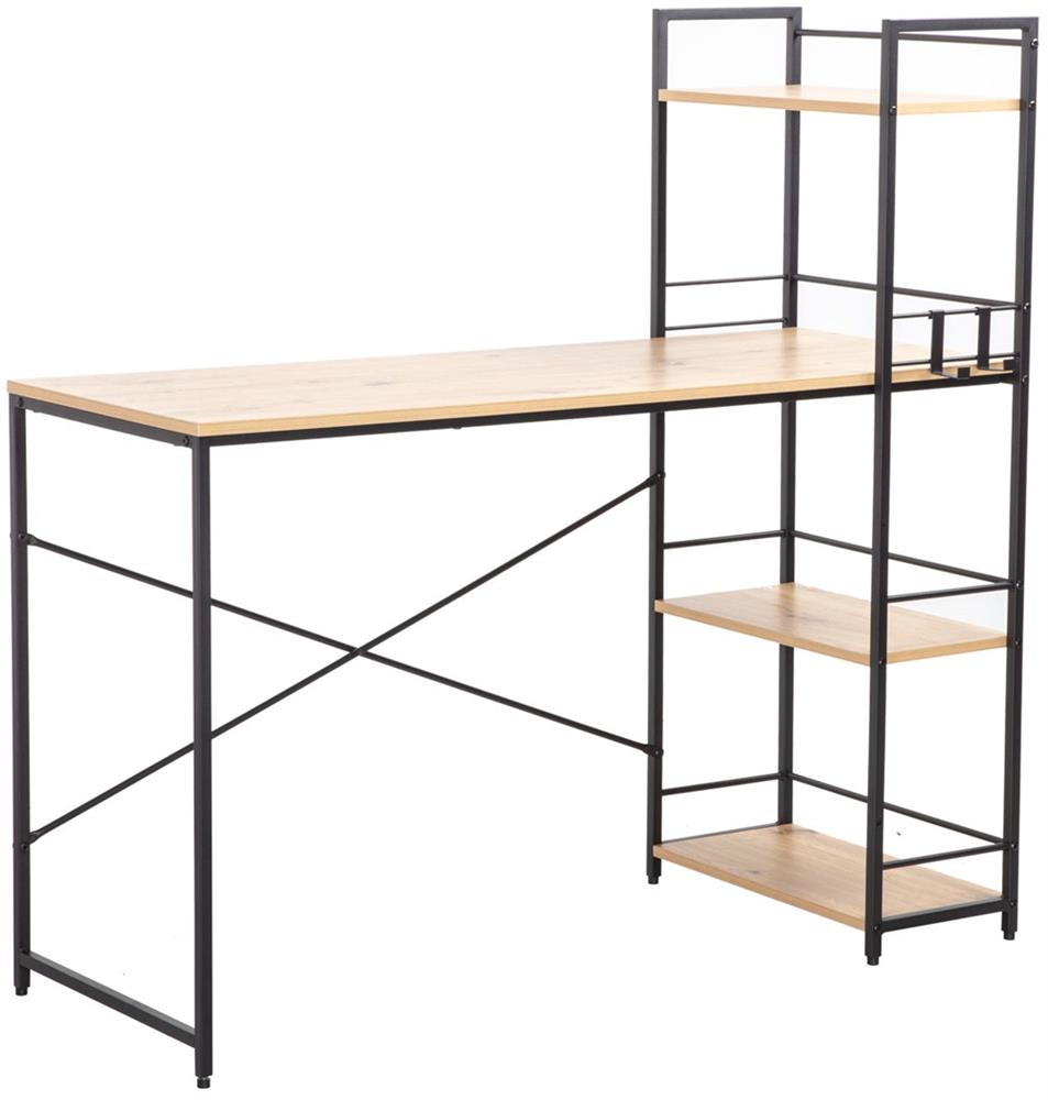Desk East Folkestone | size: Length: 51cm, Width: 120cm, Height: 120cm | color: Black/Oak | image: 1 | variant: 1006036