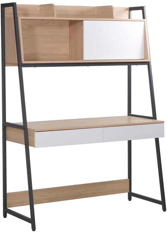 Desk East Folkestone | size: Length: 54cm, Width: 124cm, Height: 170cm | color: White/Oak | image: 1 | variant: 1006397