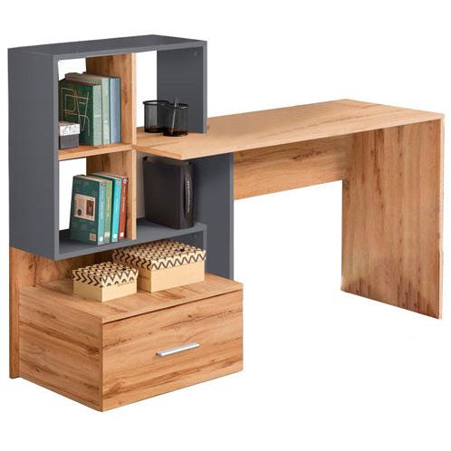 Desk Grosso | size: Length: 50cm, Width: 149cm, Height: 105cm | color: Black/Oak | image: 1 | variant: 1006679