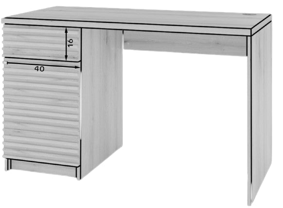 Desk West Skien | size: Length: 60cm, Width: 140cm, Height: 75cm | color: Oak | image: 6 | variant: 1018105