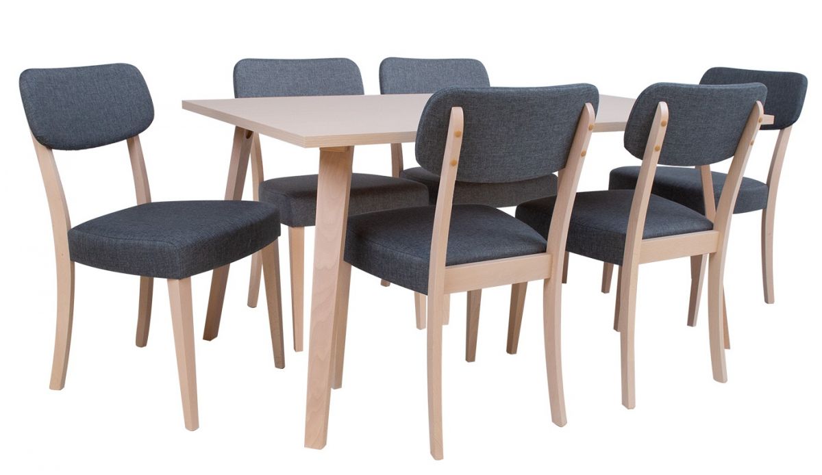 Dining Room Furniture Set Caterham | size: Length: 90cm, Width: 150cm, Height: 73cm | color: Gray | image: 0 | variant: 1005479