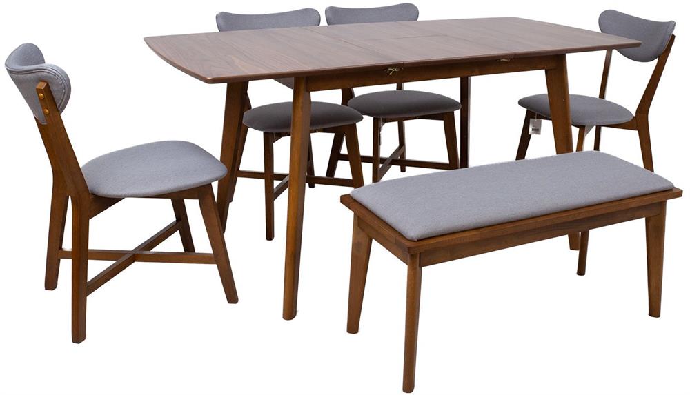 Dining Room Furniture Set East Marrakesh | size: Length: 80cm, Width: 160cm, Height: 76cm | color: Brown/Grey | image: 1 | variant: 1006295