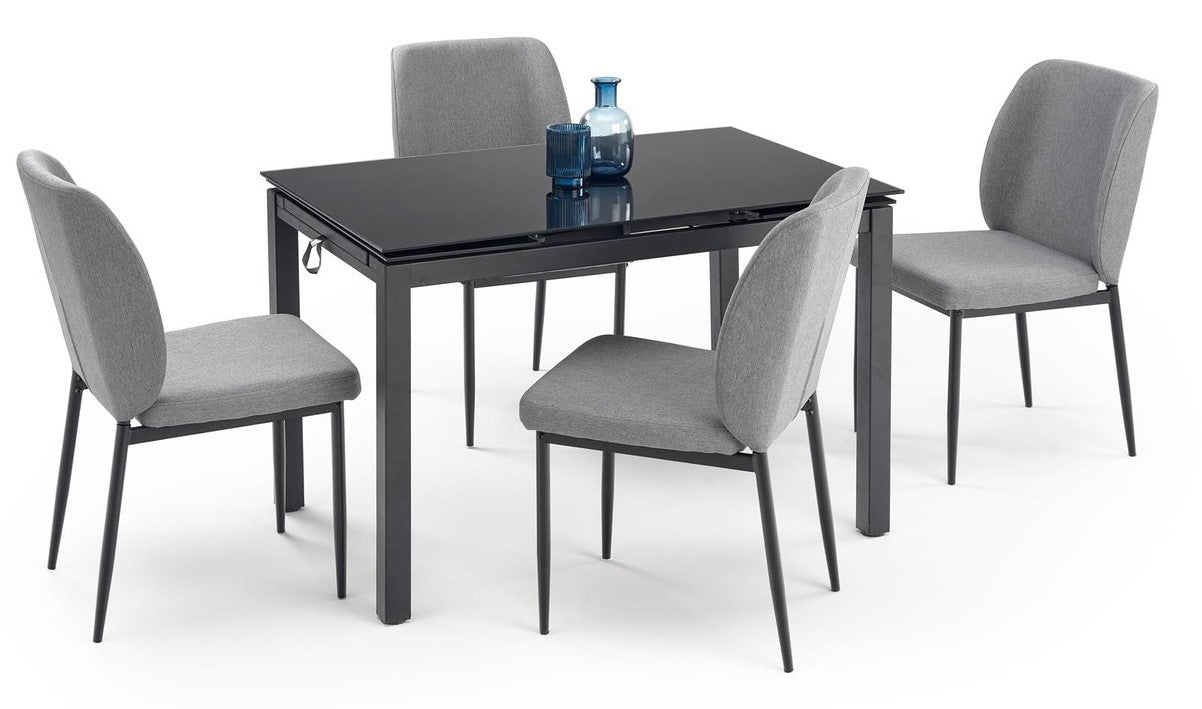 Dining Room Furniture Set East Nice | size: Length: 70cm, Width: 170cm, Height: 76cm | color: Black/Grey | image: 10 | variant: 1007336