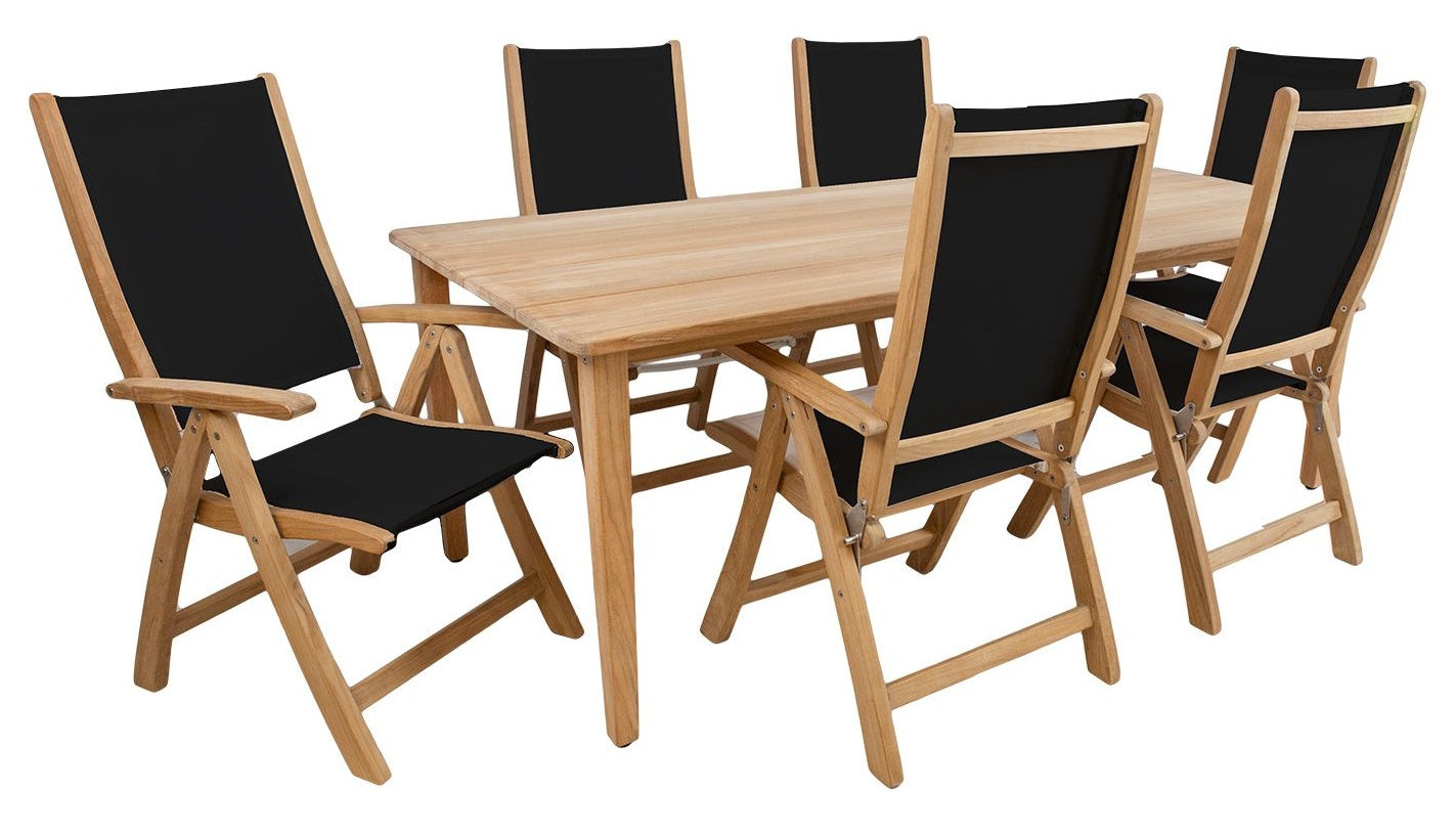 Dining Room Furniture Set Fredrikstad | size: Length: 100cm, Width: 220cm, Height: 75cm | color: Black/Oak | image: 0 | variant: 1006527
