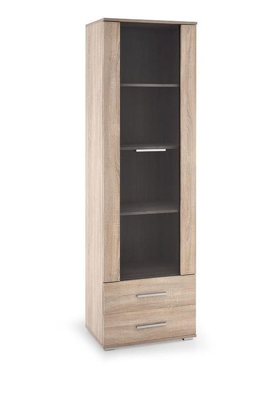 Display Cabinet Copenhagen | size: Width: 60cm, Height: 200cm, Depth: 40cm | color: Oak | image: 1 | variant: 1001953