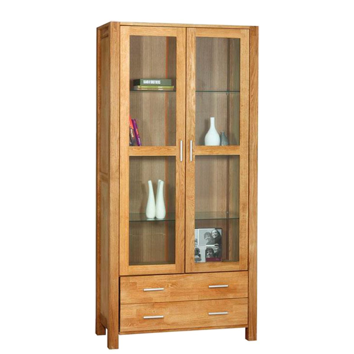 Display Cabinet Drammen | size: Width: 60cm, Height: 190cm, Depth: 40cm | color: Natural | image: 1 | variant: 1004990