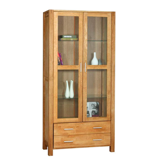 Display Cabinet Drammen | size: Width: 60cm, Height: 190cm, Depth: 40cm | color: Natural | image: 1 | variant: 1004990