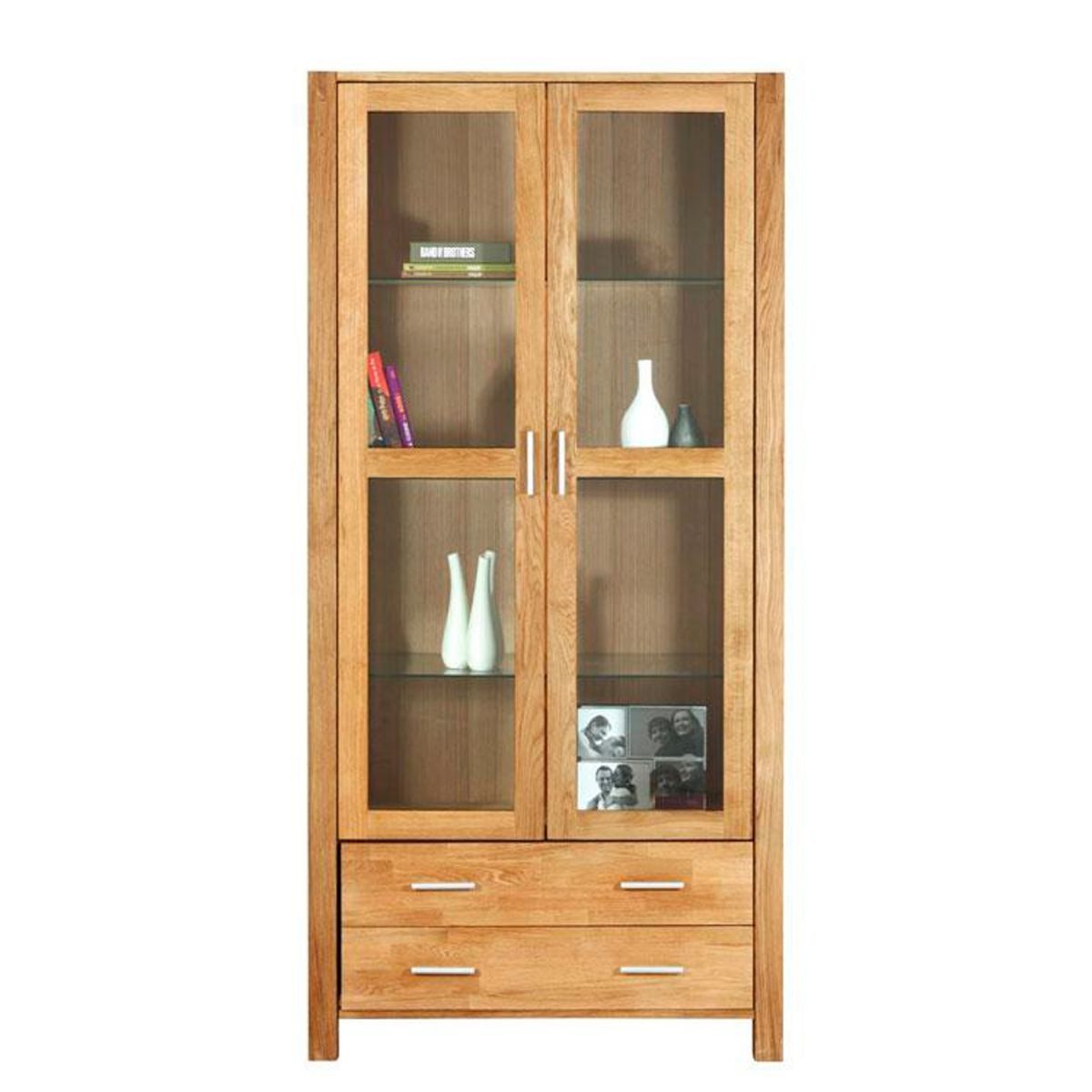 Display Cabinet Drammen | size: Width: 60cm, Height: 190cm, Depth: 40cm | color: Natural | image: 2 | variant: 1004990