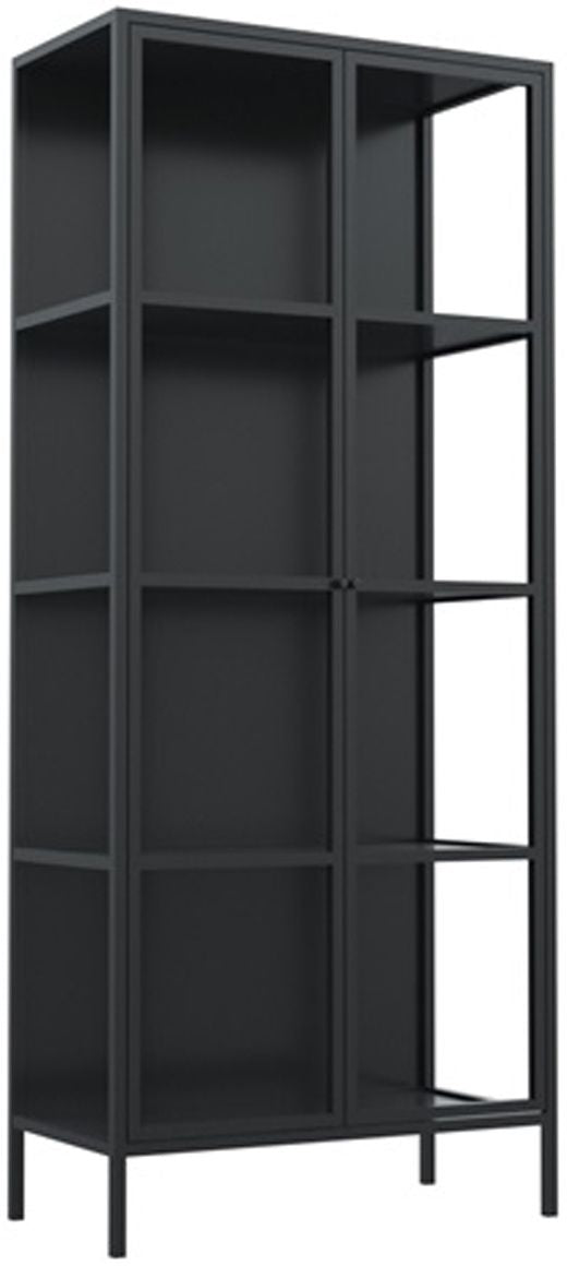 Display Cabinet East Lichfield | size: Width: 80cm, Height: 160cm, Depth: 40cm | color: Black | image: 0 | variant: 1005753