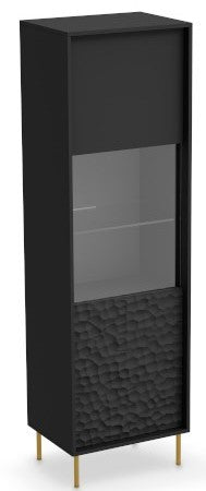 Display Cabinet West Thame | size: Width: 55cm, Height: 185cm, Depth: 41cm | color: Black | image: 1 | variant: 1007342