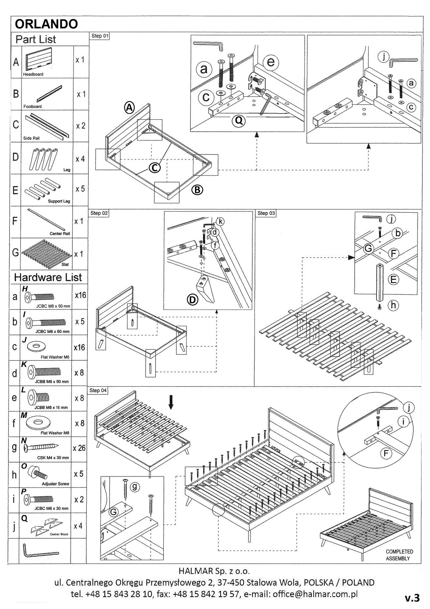 Double Bed East Adelaide | size: Length: 209cm, Width: 166cm, Height: 106cm | color: Grey/Walnut | image: 4 | variant: 1006683