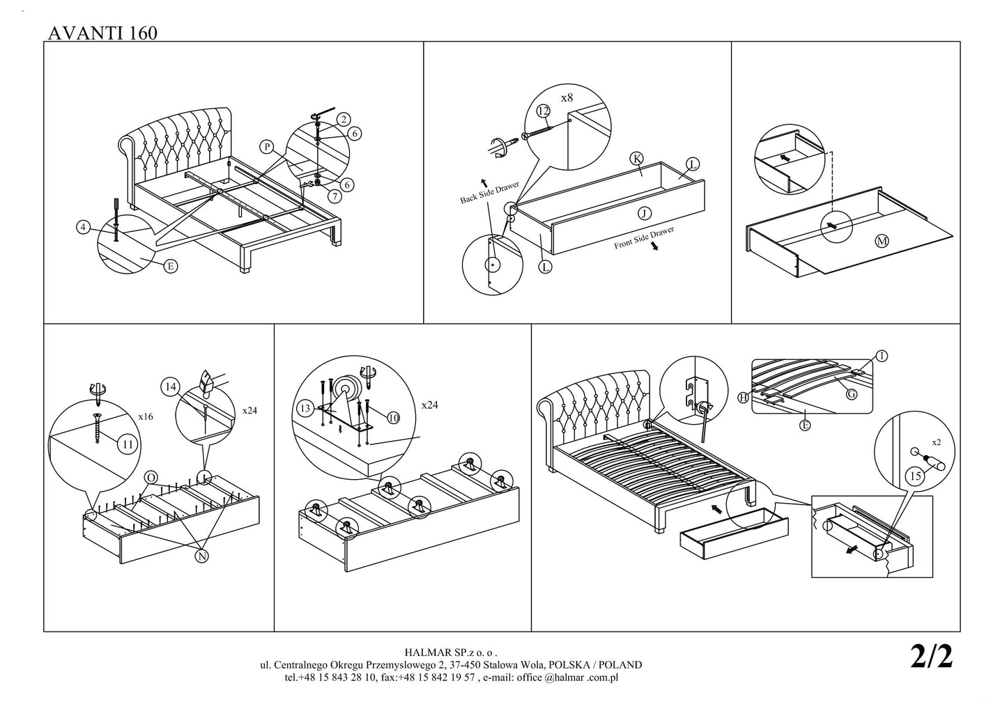 Double Bed East Atlanta | size: Length: 219cm, Width: 170cm, Height: 118cm | color: Gray | image: 4 | variant: 1006689