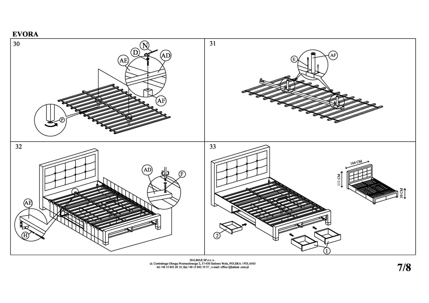 Double Bed East Bangkok | size: Length: 215cm, Width: 164cm, Height: 111cm | color: Beige | image: 10 | variant: 1006694