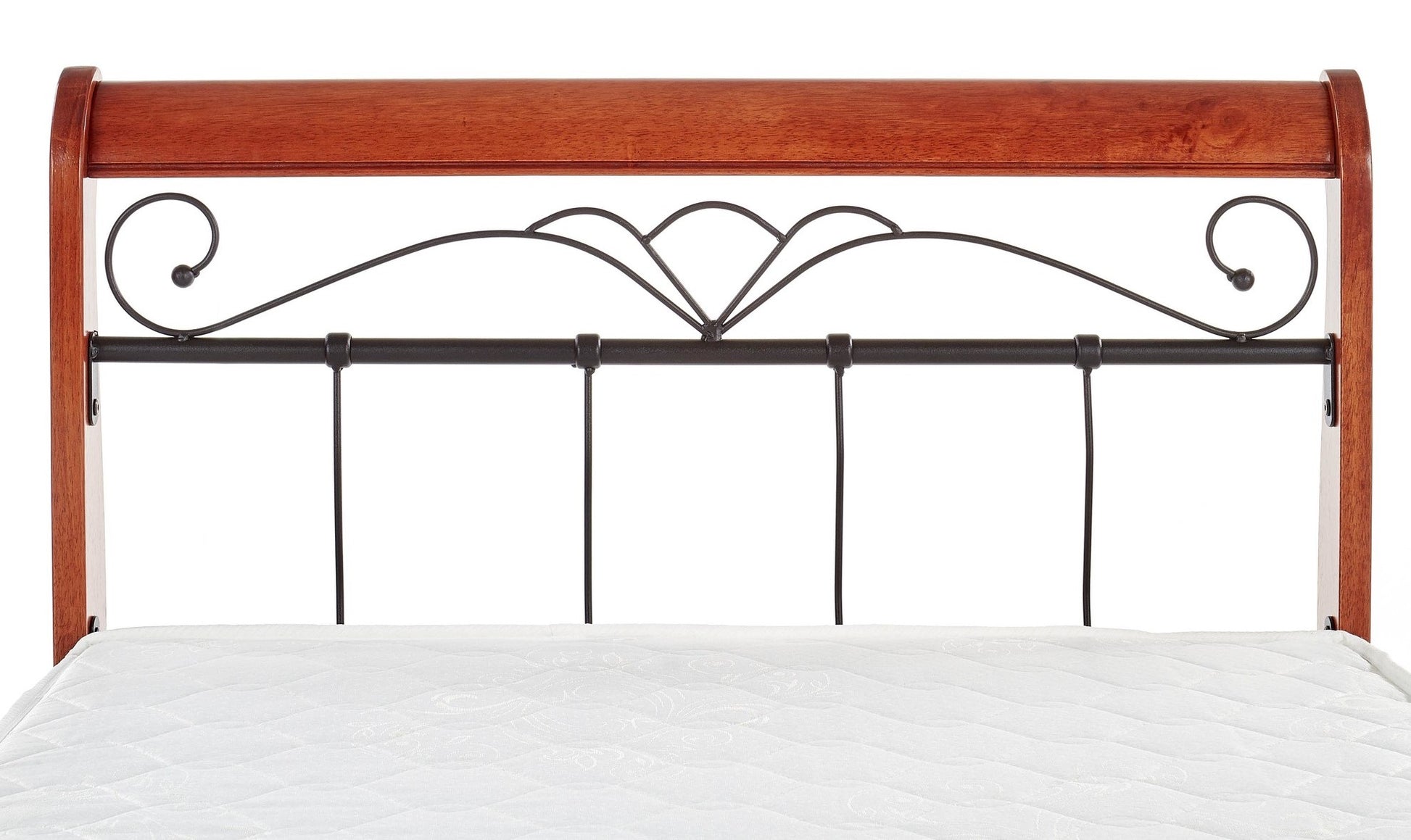 Double Bed East Benevento | size: Length: 219cm, Width: 162cm, Height: 101cm | color: Black/cherry wood | image: 3 | variant: 1006668