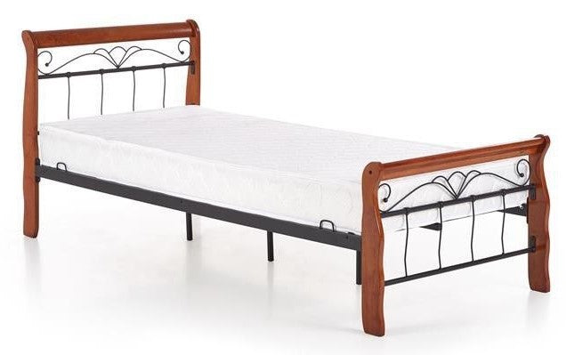 Double Bed East Benevento | size: Length: 219cm, Width: 162cm, Height: 101cm | color: Black/cherry wood | image: 6 | variant: 1006668